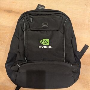 OGIO Black Backpack with Green Logo
